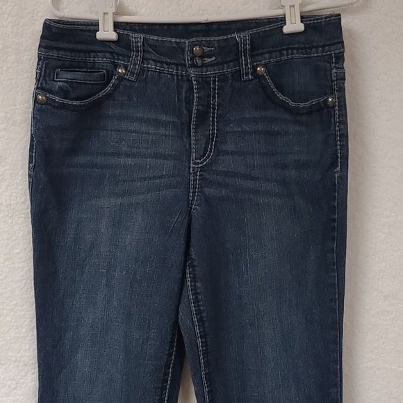 Code Bleu 32X32 Straight Embroidered Studded Flap Pockets Double Button Jeans - Picture 2 of 13